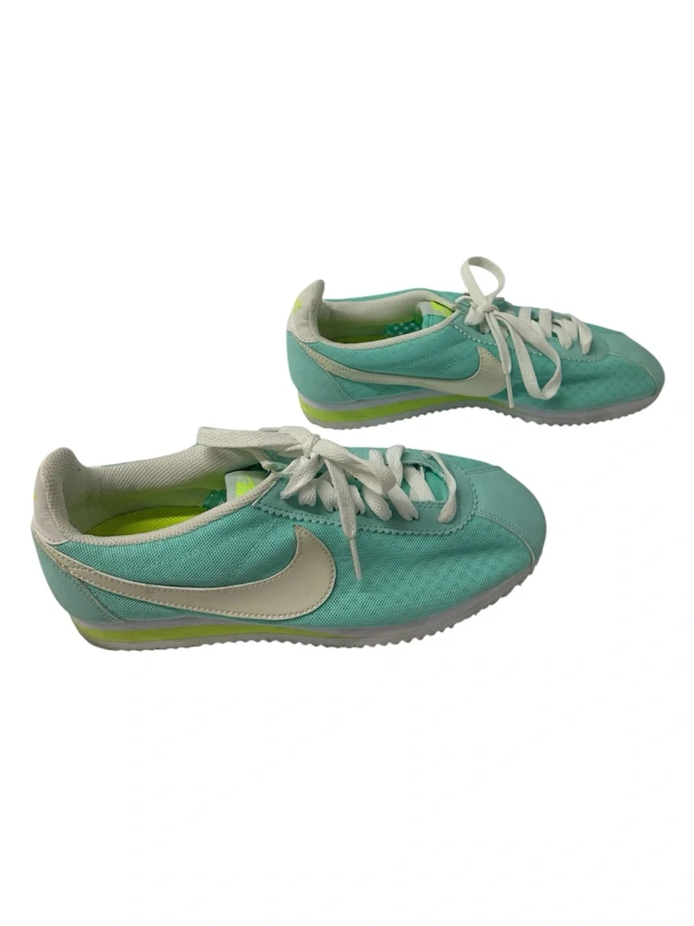 Nike Cortez Athletic Sneakers Mint Green Tiffany Blue Fabric Women’s Size 8